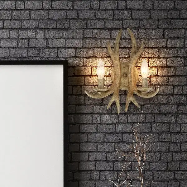 2 - Light Candle Antler Vanity Light