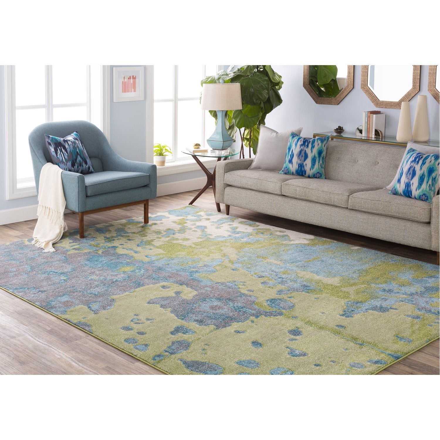 Aberdine Rug in Aqua & Teal