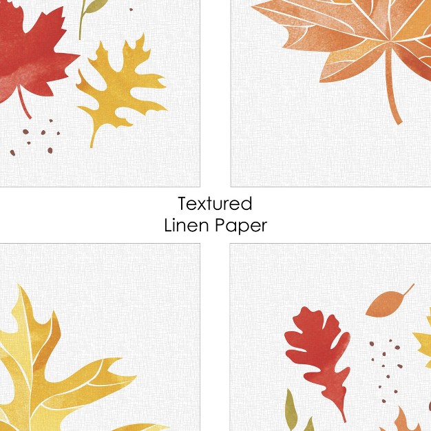 Big Dot Of Happiness Fall Foliage Unframed Autumn Leaves Linen Paper Wall Art Set Of 4 Artisms 8 X 10 Inches