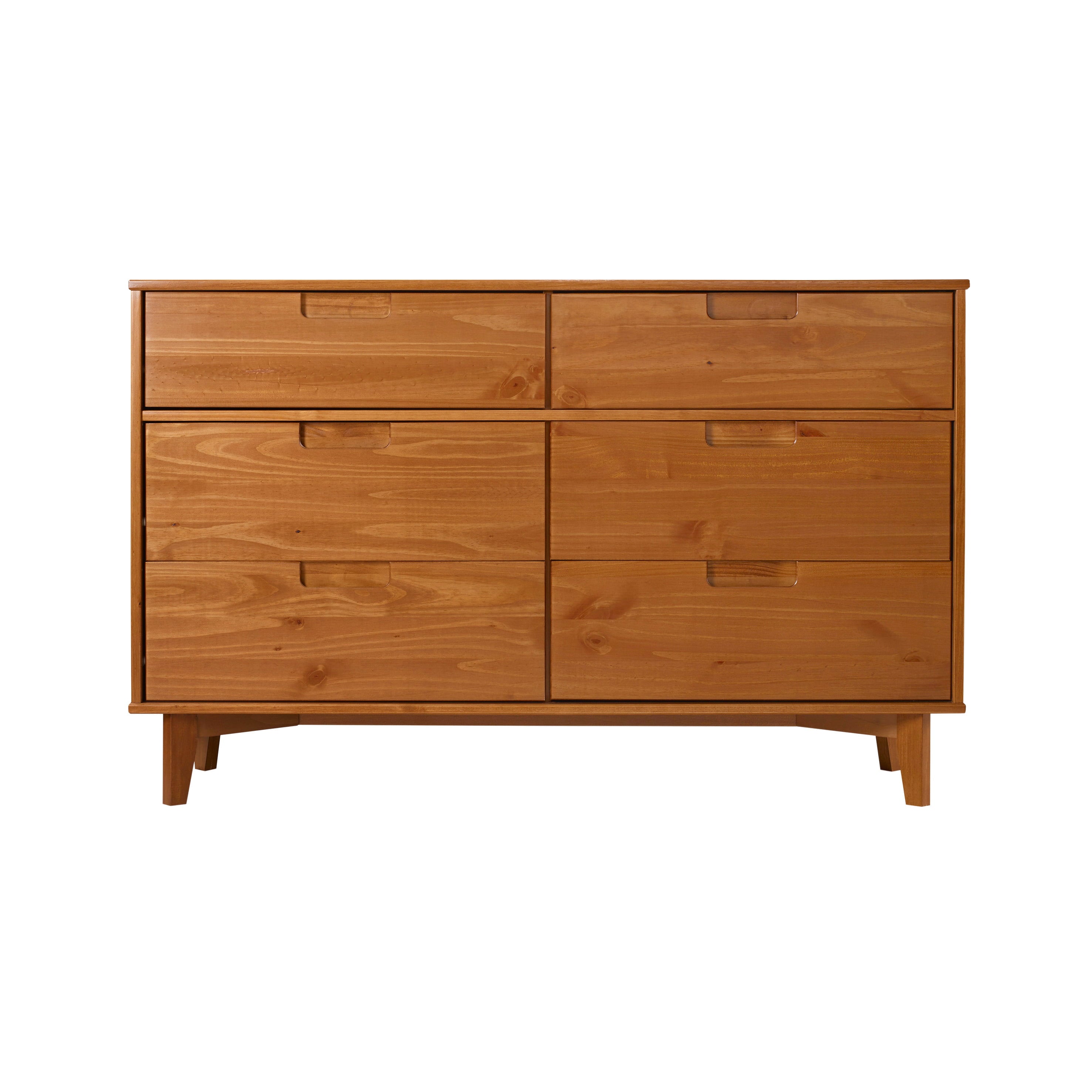 Manor Park Sonoma 6-Drawer Solid Wood Caramel Dresser