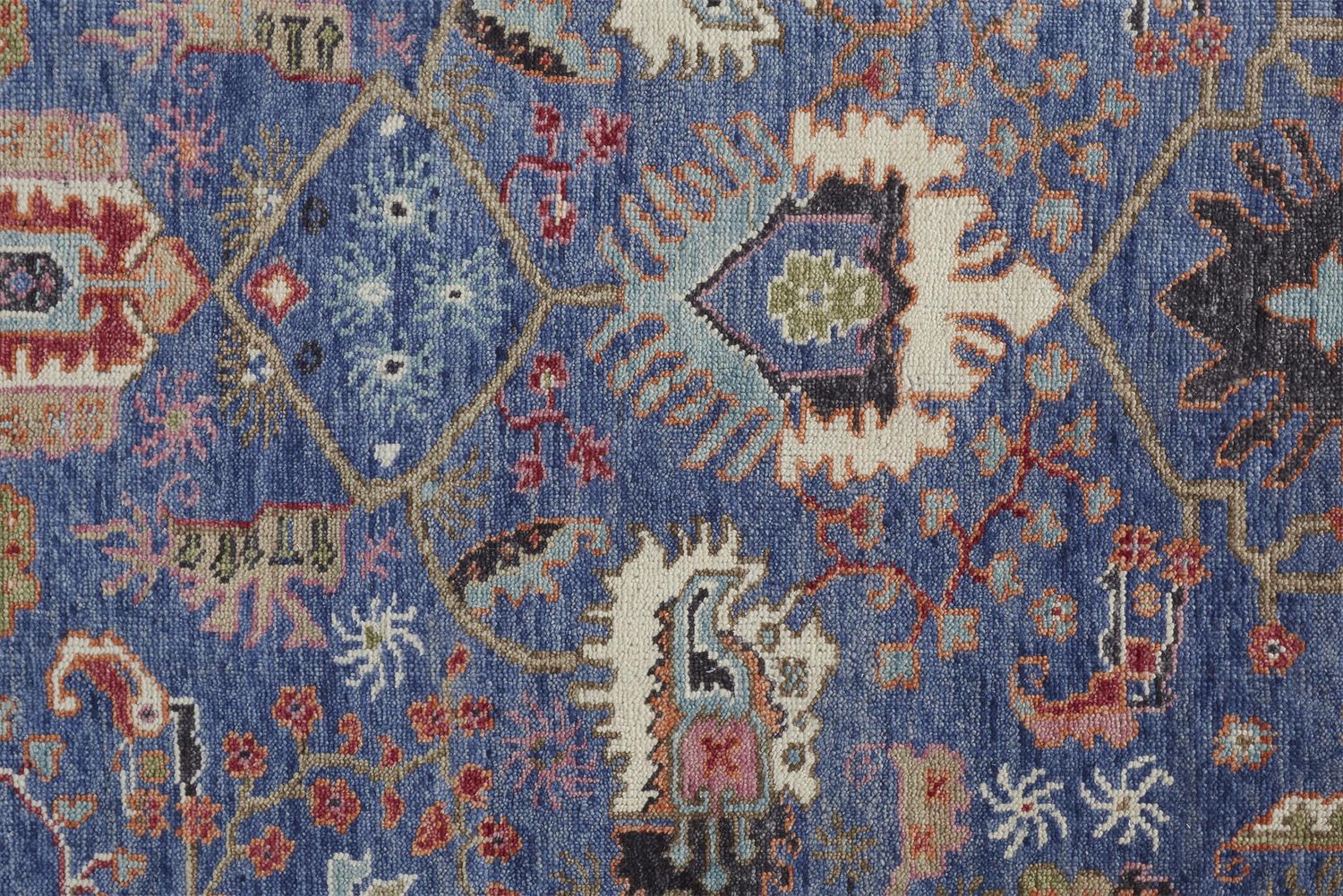 Bennet Blue and Red Rug by BD Fine