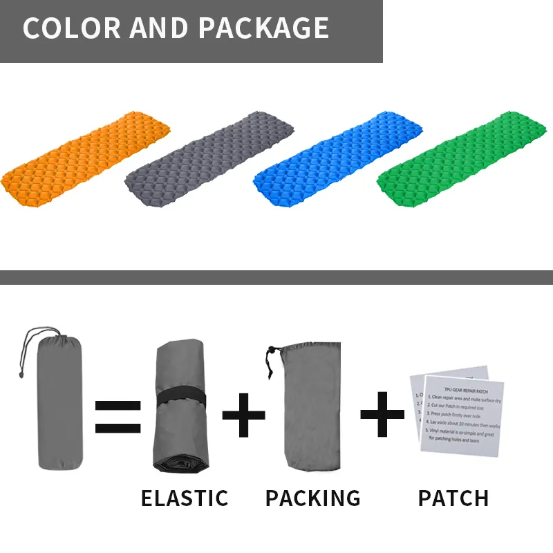 Outdoor Ultralight camping mat inflatable TPU waterproof sleeping pad