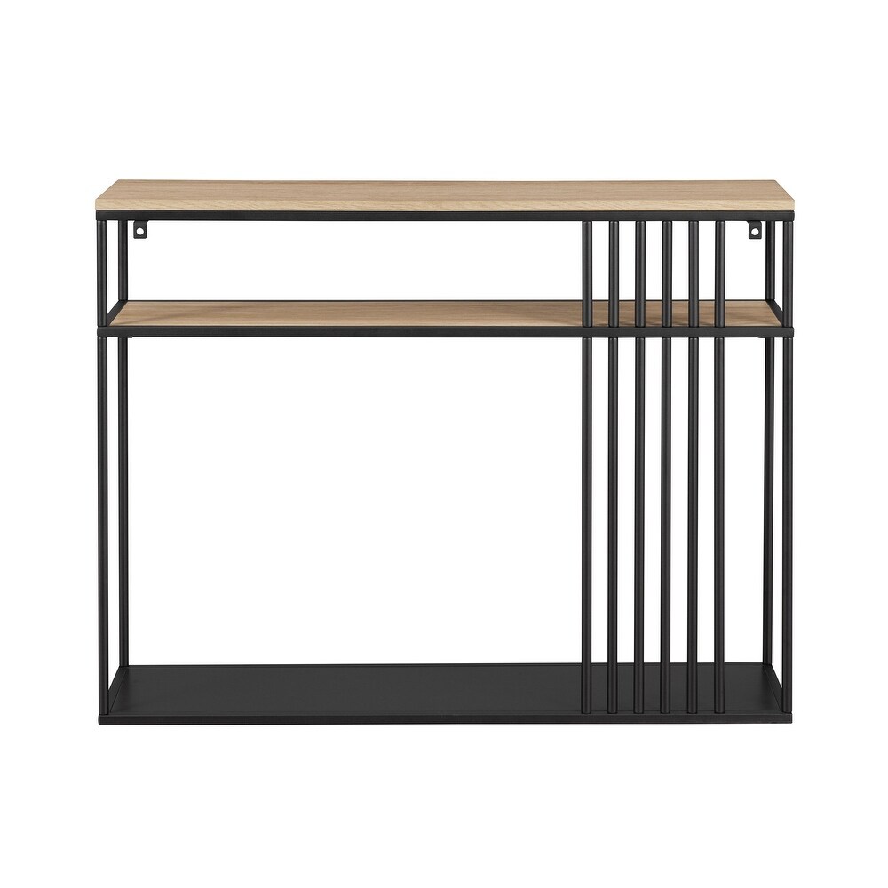 Middlebrook Contemporary Slatted Metal Entry Table