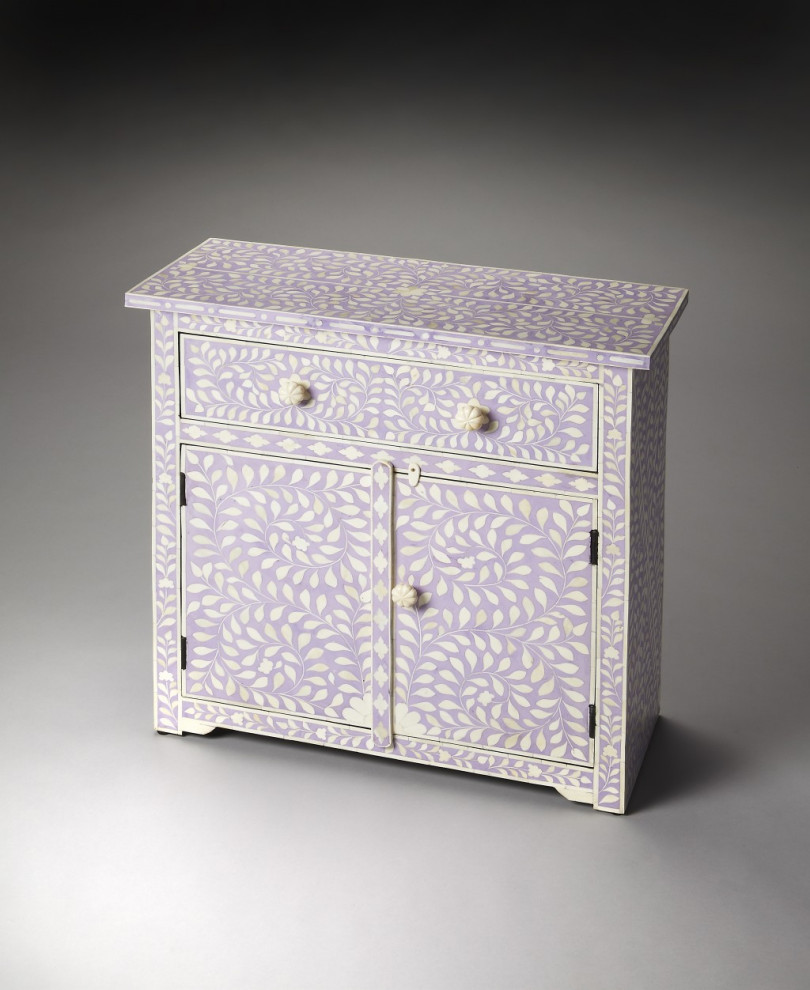 Vivienne Lavender Bone Inlay Console Chest   Mediterranean   Accent Chests And Cabinets   by UStradeENT LLC  Houzz