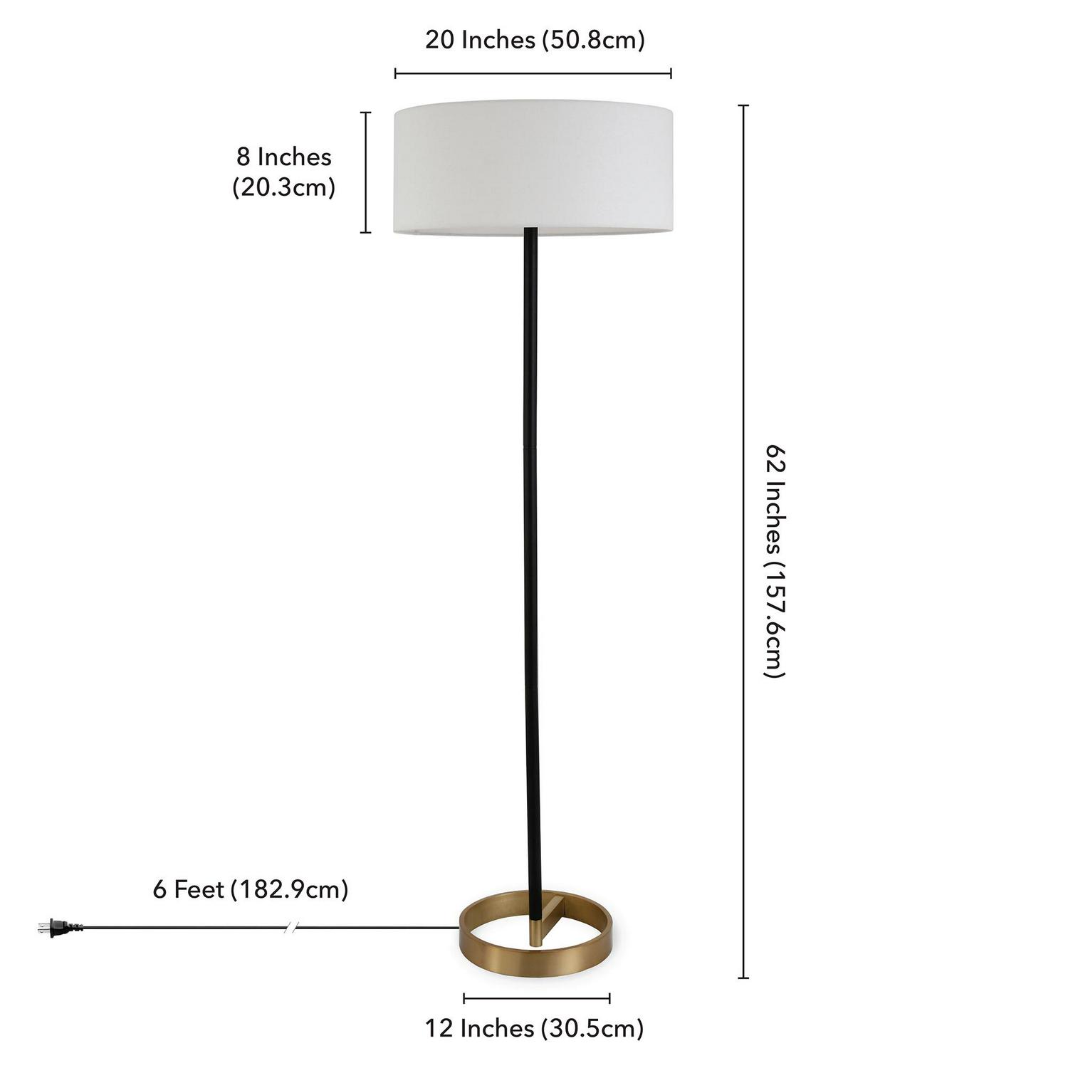 EvelynandZoe Traditional Metal Two-Tone Floor Lamp