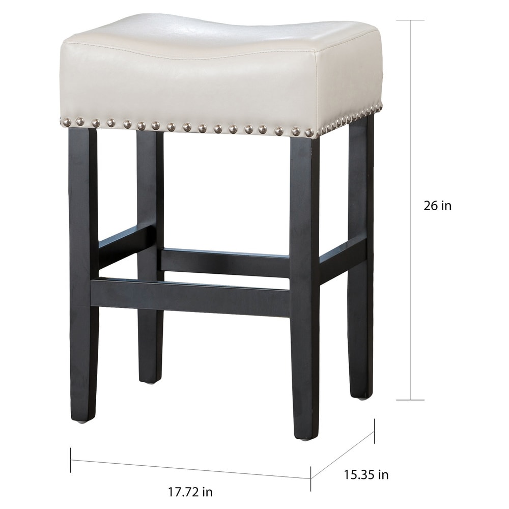 Lisette 26 inch Backless Ivory Leather Counter Stool (Set of 2) by Christopher Knight Home   18.00\