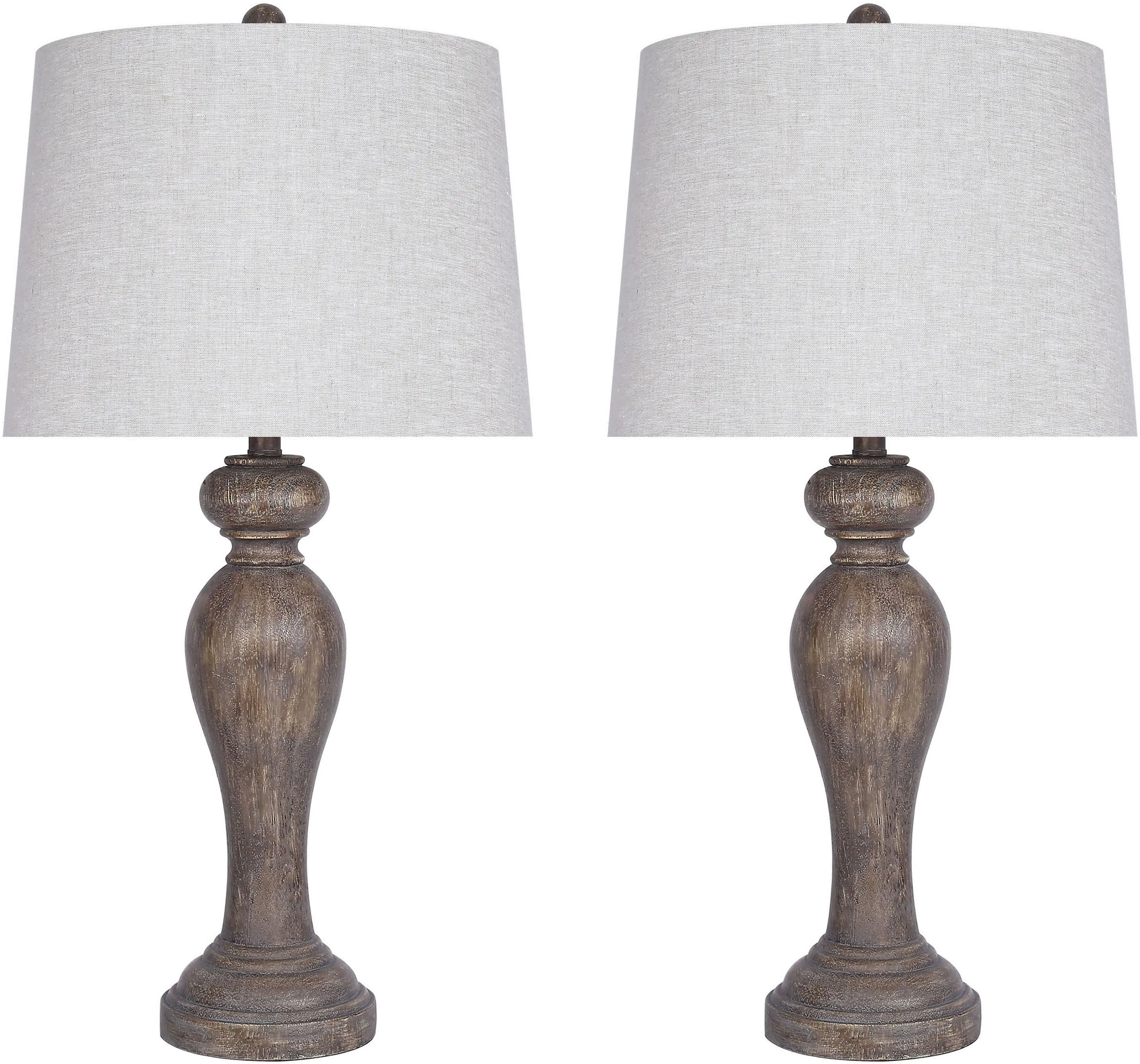 Peppa Opal Grey Polyresin Table Lamps， Set of 2