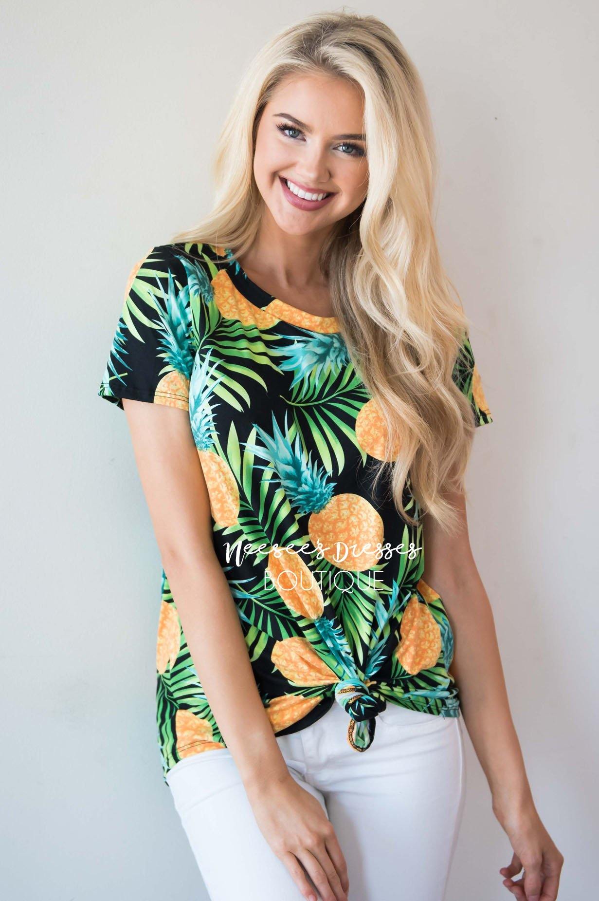 Tropical Vibes Only Pineapple Top