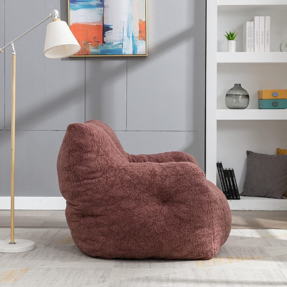 Lazy Sofa Teddy Fabric Bean Bag Chairs for Adults   Kids  Modern Accent Chair Ultra Soft