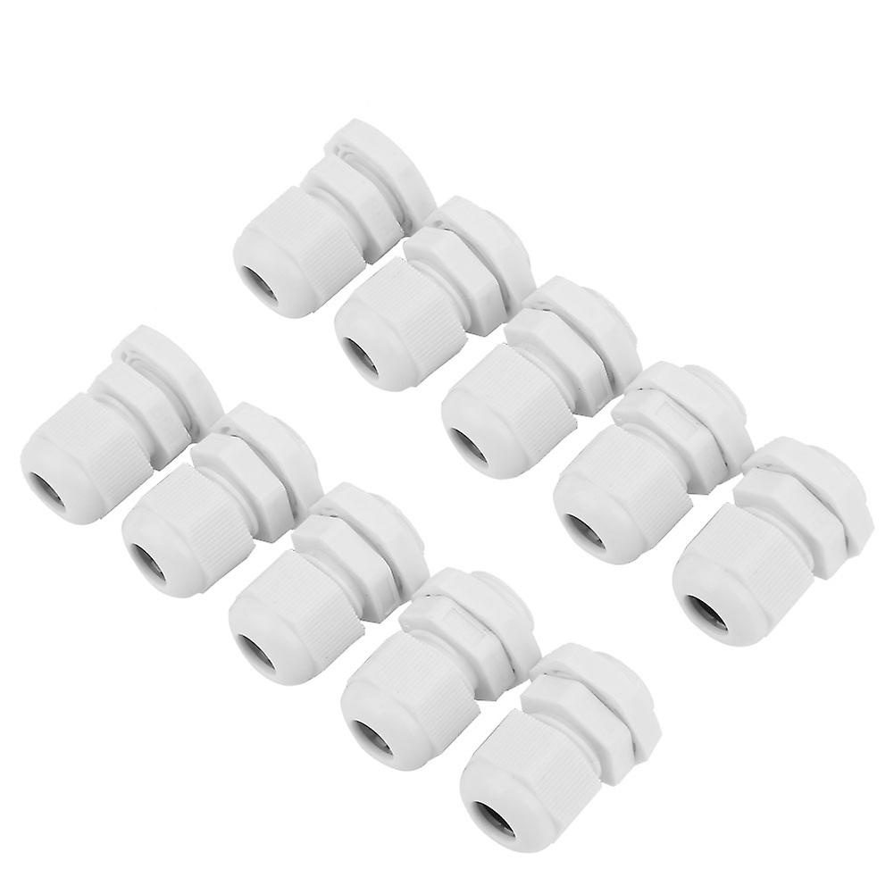 10pcs/set Ip68 Waterproof White Nylon Plastic Cable Gland Connector (pg9)