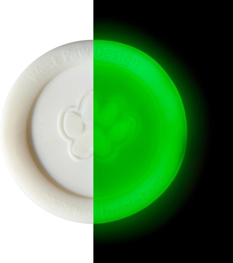 West Paw Zogoflex Glow Zisc Flying Disc Dog Toy Small