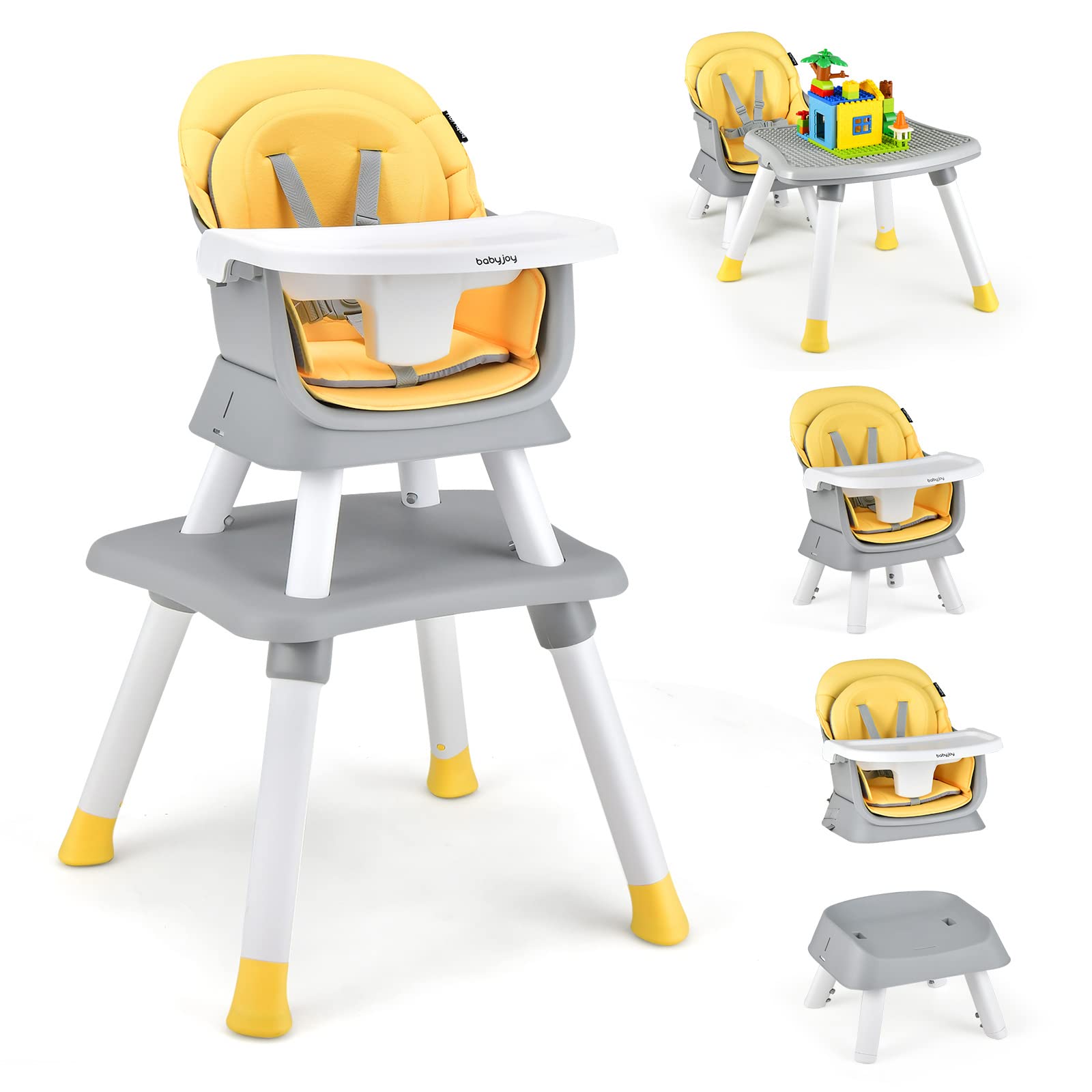 Costzon Baby High Chair, 8 in 1 Convertible Highchair for Babies & Toddlers