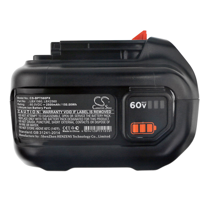 Black amp Decker 60V MAX Blower 60V MAX POWE 2500mAh Replacement Battery BatteryClerkcom Lawn Mower