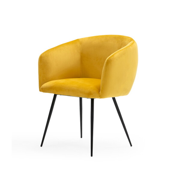 Modrest Luzerne Modern Yellow Velvet Dining Chair ...