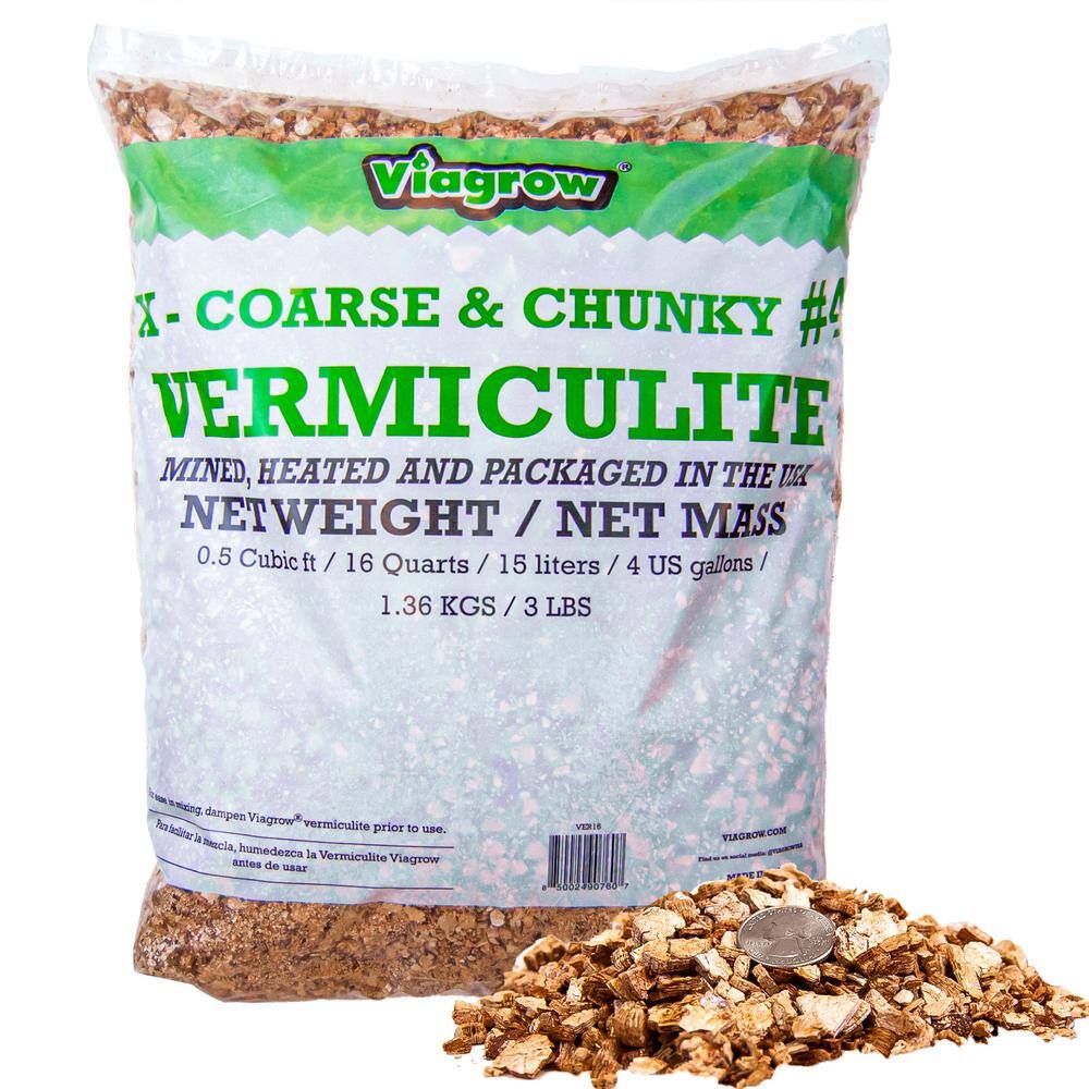 Viagrow Vermiculite Course and Chunky (16 Qt.4 Gal..53 CF) (1-Pack) VER16