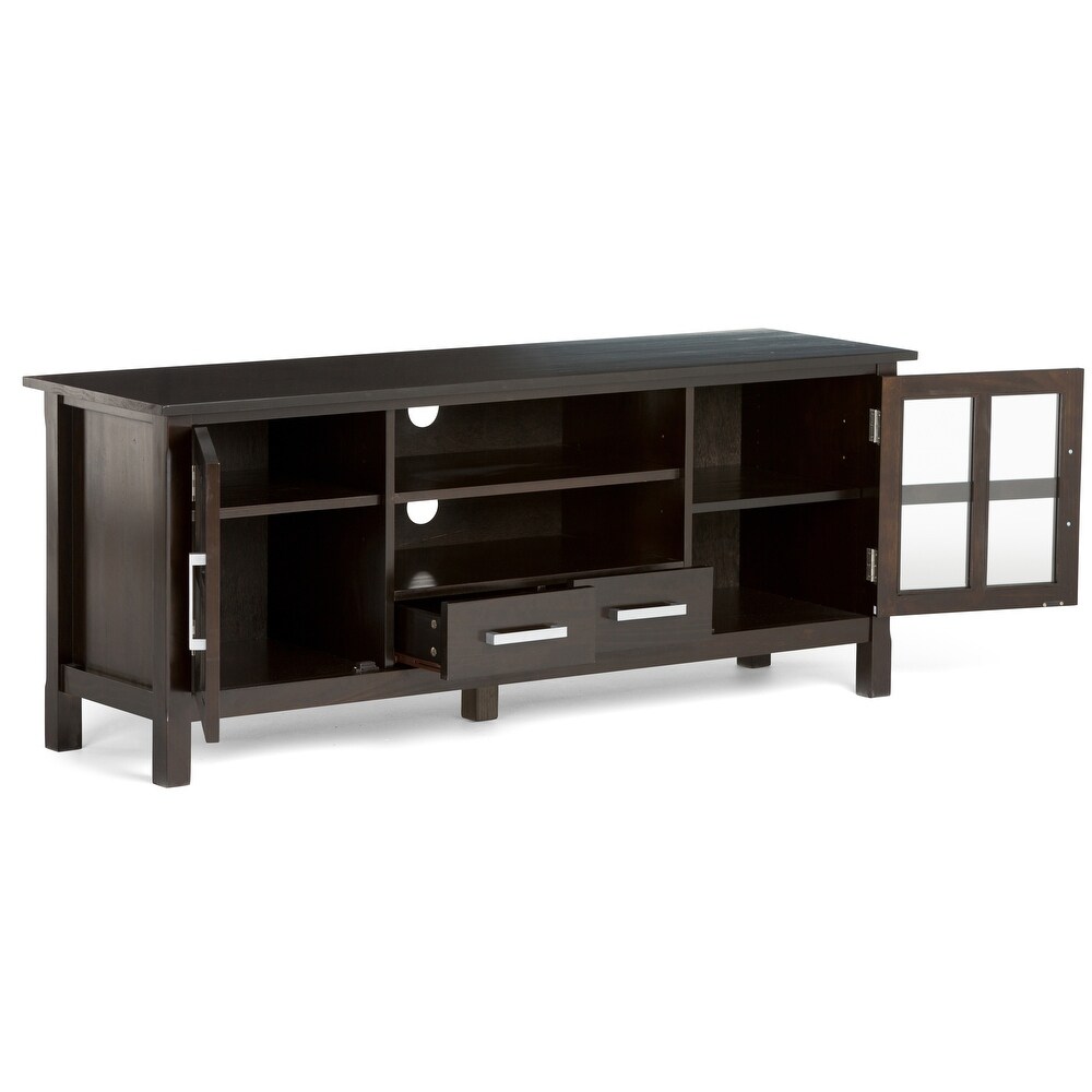 WYNDENHALL Waterloo SOLID WOOD 60 inch Wide Contemporary TV Media Stand For TVs up to 65 inches   60\