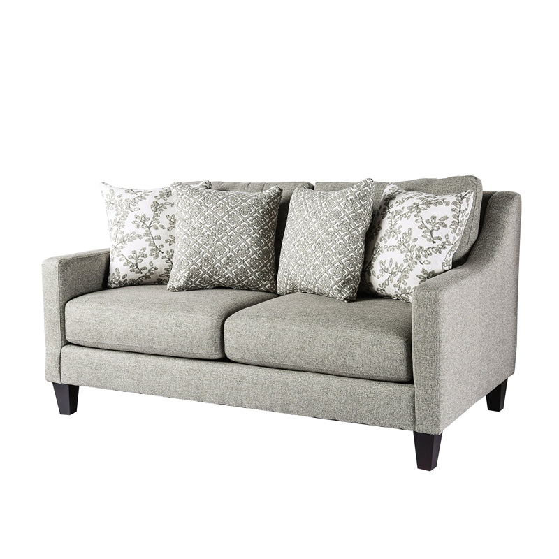 Furniture of America Shila Transitional Fabric 2-Piece Sofa Set in Light Gray