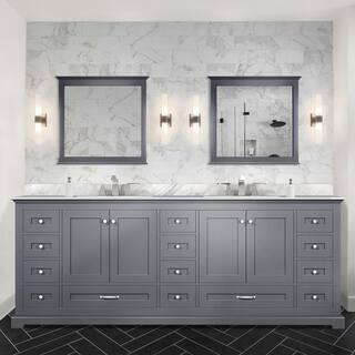 Lexora Dukes 84 in. W x 22 in. D Dark Grey Double Bath Vanity without Top LD342284DB00000