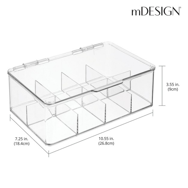 Mdesign Plastic Divided First Aid Storage Box Kit With Hinge Lid