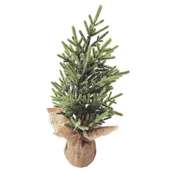 Frosted Ice Pine Artificial Christmas Tree with Jute Base