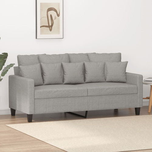 vidaXL Sofa Accent Living Room Single Sofa Chair with Armrest Light Gray Fabric   Transitional   Loveseats   by vidaXL LLC  Houzz