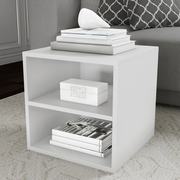 Hastings Home 2-Shelf Cube End Table - 15.75