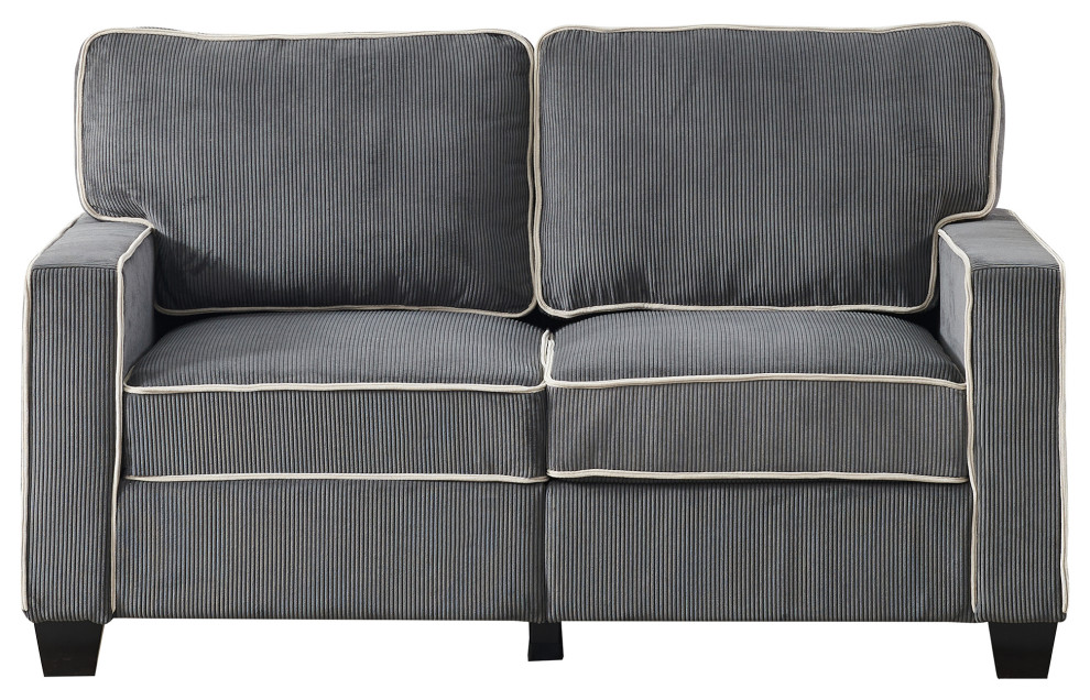 Stylish Corduroy Upholstered Sofa With Storage Sturdy   Contemporary   Sofas   by TATEUS LLC  Houzz