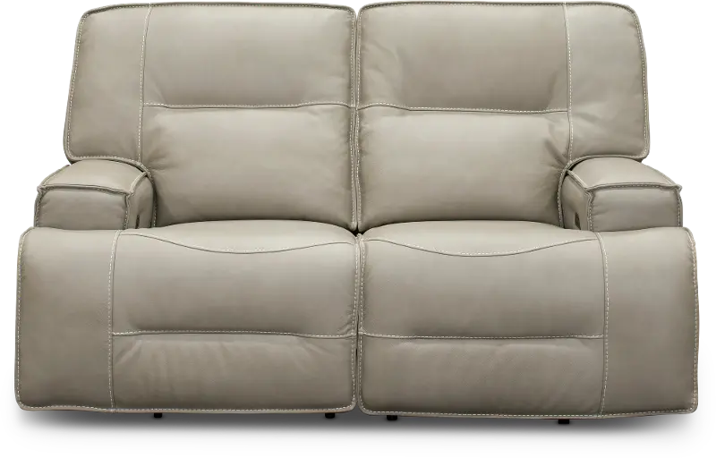 Rockies Beige Leather-Match Power Reclining Loveseat