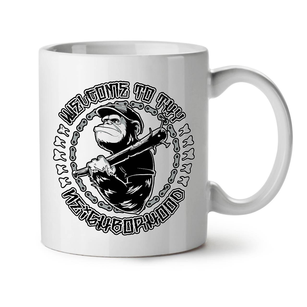 Welcome Monkey Ape NEW White Tea Coffee Ceramic Mug 11 oz | Wellcoda