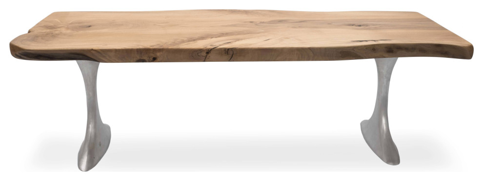 Live Edge Walnut Coffee Table with Cast Aluminium Legs 54 quotx22 quotx17 quot  Contemporary   Coffee Tables   by Kilim Area Rugs  Houzz