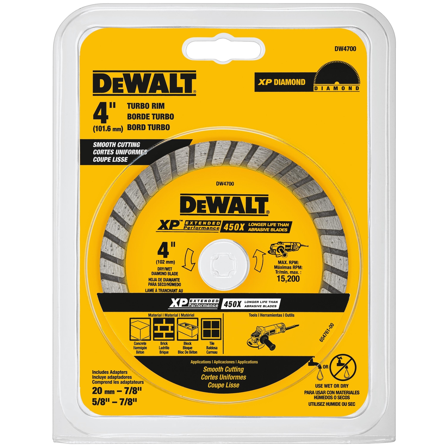 DW 4 in. D X 7/8 in. XP Extended Performance Diamond Masonry Blade 1 pk