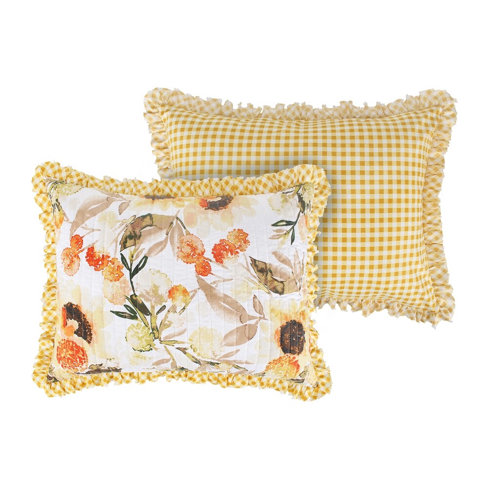 Greenland Home Fashions Somerset Country Farmhouse Ruffled Pillow Shams   Set of 2