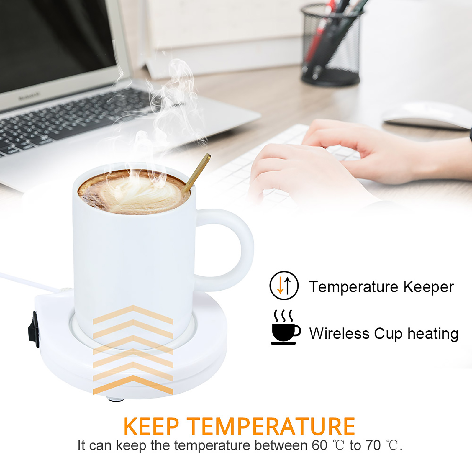 Coffee Mug Warmer，USB Electric Cup Warmer for Coffee， Tea， Milk， Drinks -Cup Beverage Warmer -Desktop Mug Warmer-Electric Coffee Warmer for Home Office Shop Use