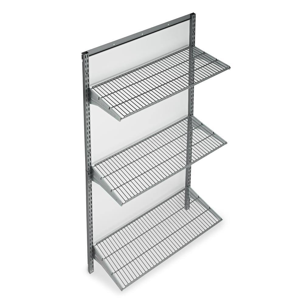 Triton Products 16 in. x 63 in. Steel Garage Wall Shelving in Gray 1799