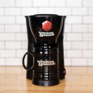 Uncanny Brands Black Dungeons  Dragons Single Cup Coffee Maker with Molded Mug CM-DAD-ST1