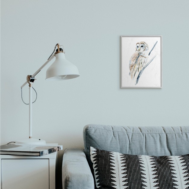 Stupell Industries Soft Arctic Owl Perched On Minimal Branch