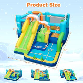 Costway 7-in-1 Kids Inflatable Bounce Castle Multi-Play Jumping Bounce House Blower Excluded NP10855