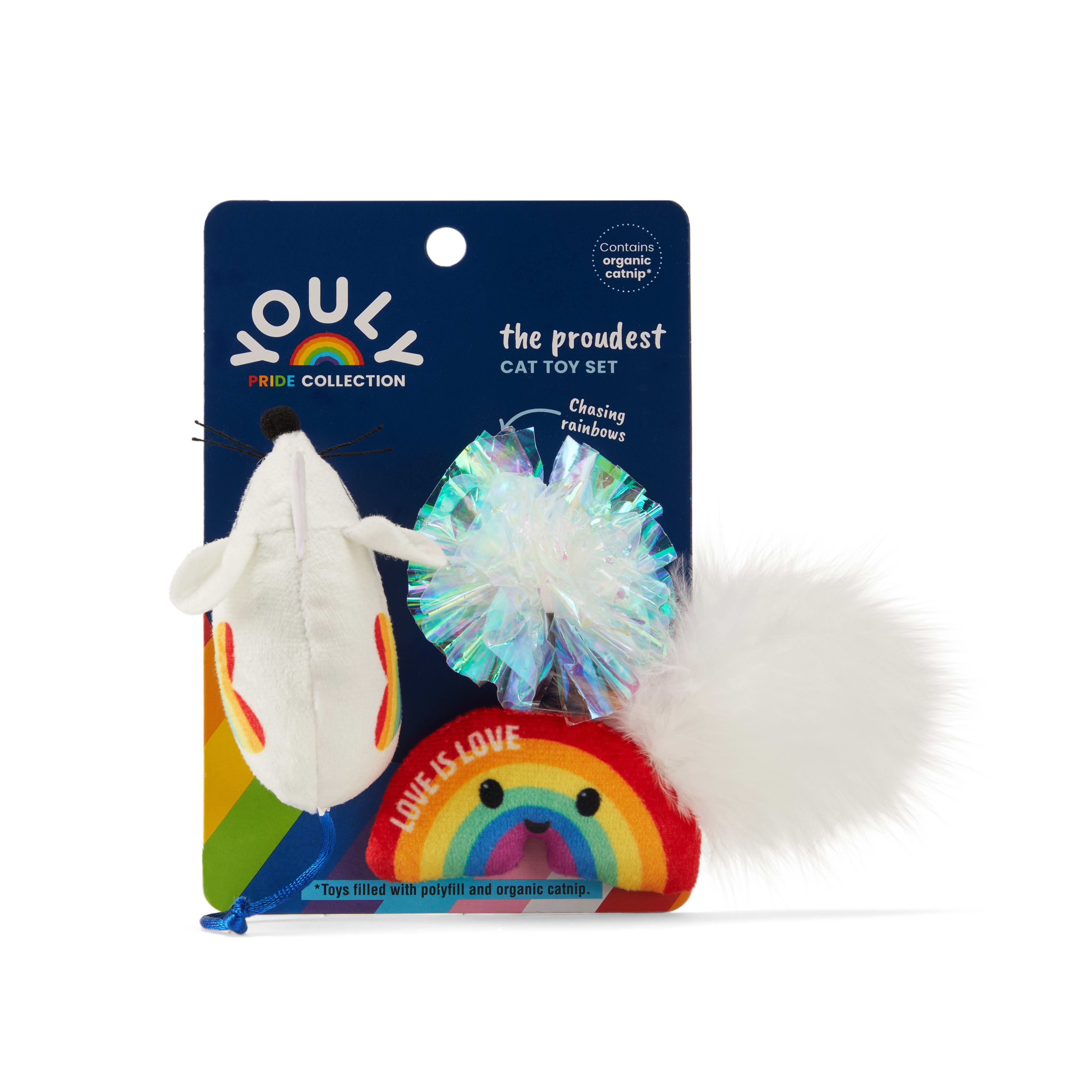 YOULY Pride Cat Toy， Small， Pack of 3