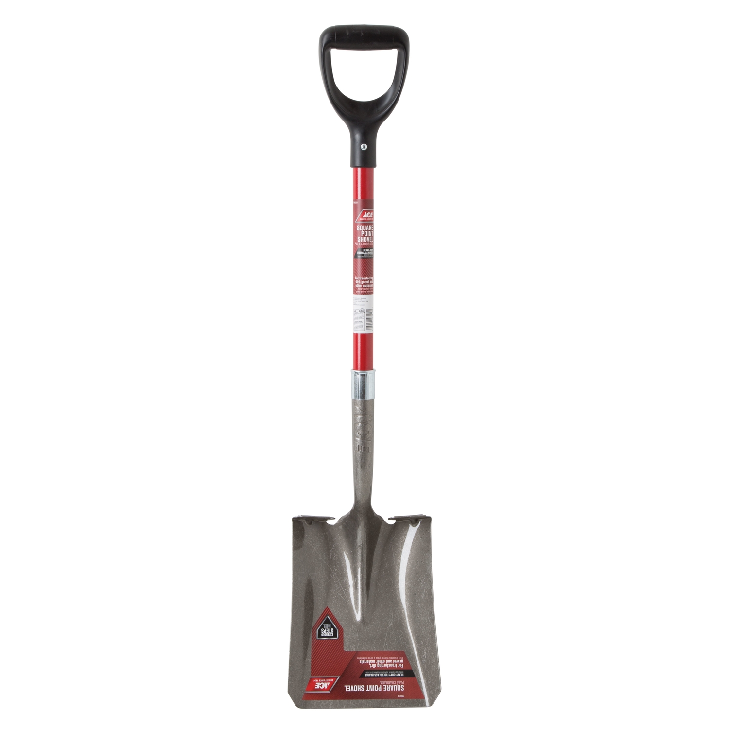 Ace 40 in. Steel Square Transfer Shovel Fiberglass Handle