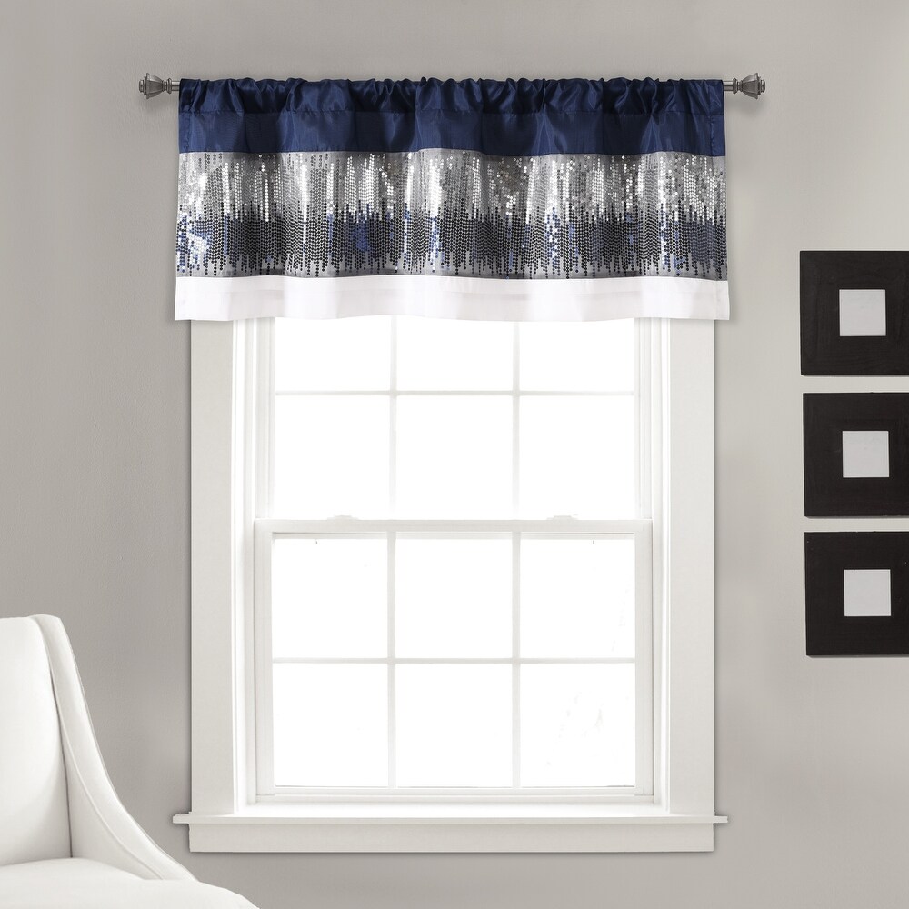 Lush Decor Night Sky Sequins Embroidery Valance   18\