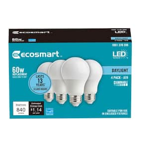 EcoSmart 60-Watt Equivalent A19 Dimmable ENERGY STAR LED Light Bulb Daylight (48-Pack) B7A19A60WESD34