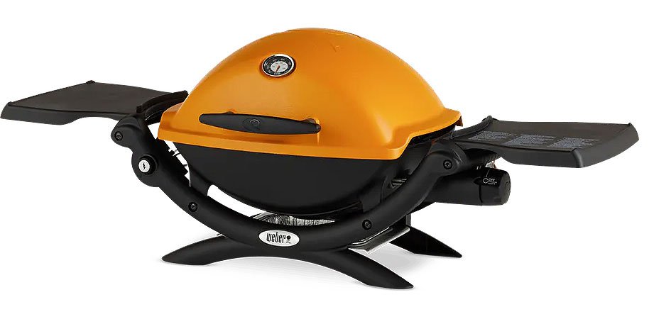 Weber Q 1200 Orange Portable Liquid Propane Gas Grill