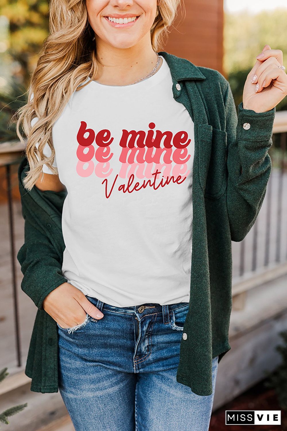 Valentine Be Mine Pullover Shortsleeves Graphic Tee Wholesale