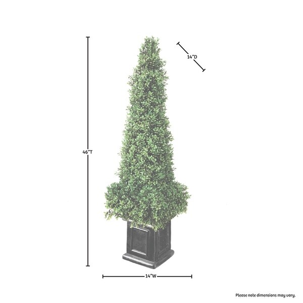 46 Plastic Boxwood Obelisk Topiary Square Pot