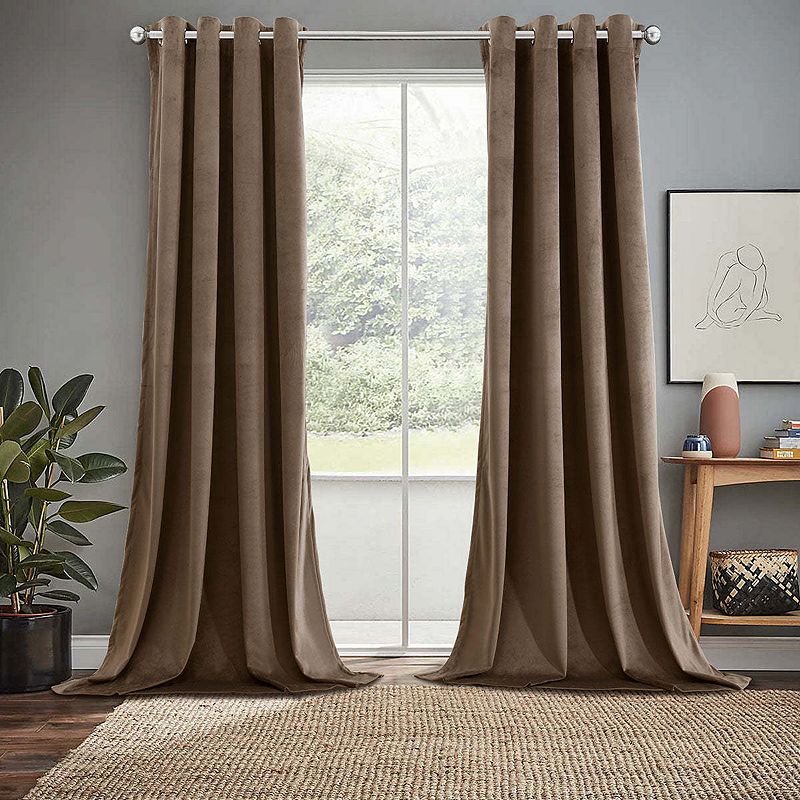 Heavyweight Velvet Grommet Curtain Panels (Set of 2)