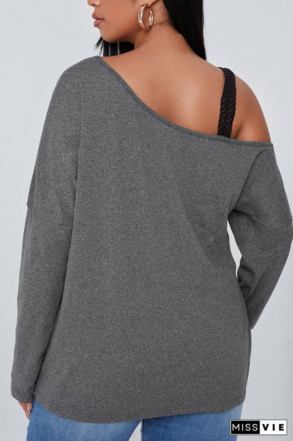 Plus Size Drop Shoulder Plain Top