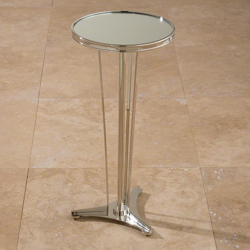 French Moderne Side Table  Nickel and Mirror   Contemporary   Side Tables And End Tables   by HedgeApple  Houzz