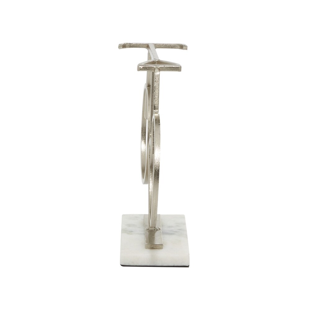 Silver Iron Contemporary Sculpture Bicycle 9 x 13 x 3   13 x 3 x 9