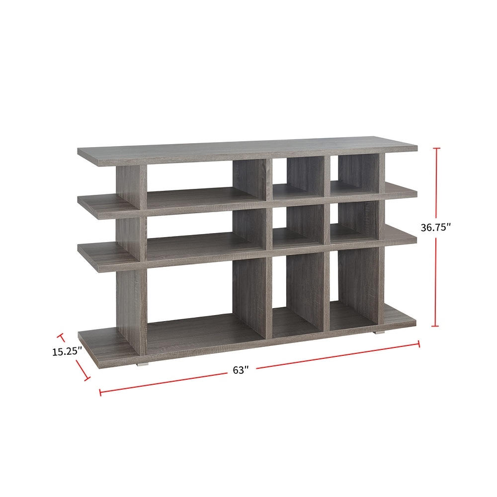 4 Tier Wood Bookcase in Weathered Grey