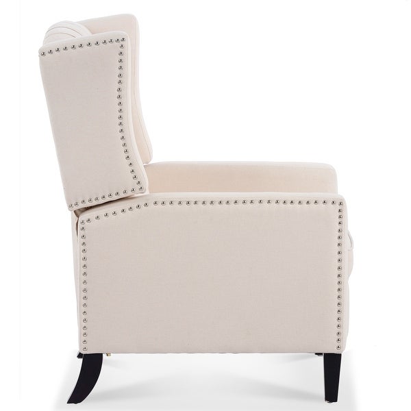 Manual Wing Upholstered Accent Chair Armchair with Tufted Back - 27